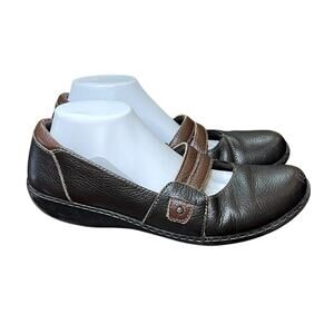 Clarks Ashland Twist Mary Jane Flats Womens 12 M Brown Leather Comfort Shoes